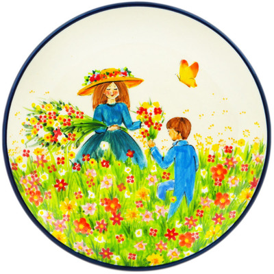 Polish Pottery Plate 7&quot; Summer Love UNIKAT