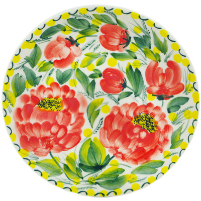 Polish Pottery Plate 7&quot; Sunshine Poppy UNIKAT