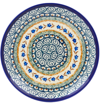 Polish Pottery Plate 7&quot; Tiny Daisy Dots