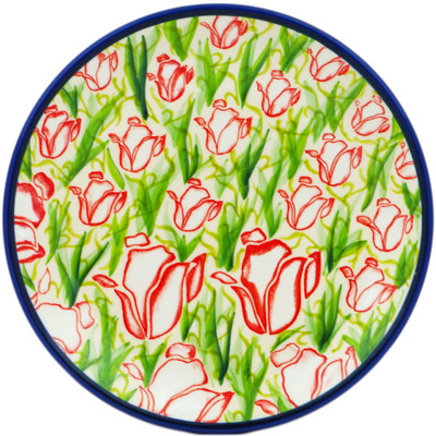 Polish Pottery Plate 7&quot; Tiptoe Through The Tulips UNIKAT
