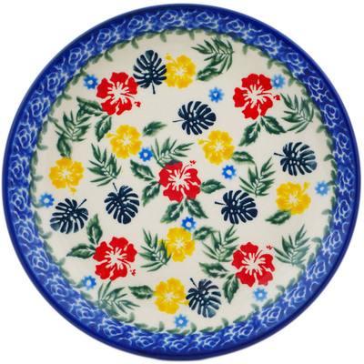 Polish Pottery Plate 7&quot; Tropical Florals