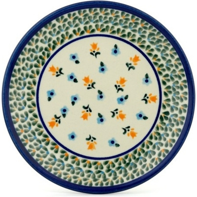 Polish Pottery Plate 7&quot; Tulips And Daisies