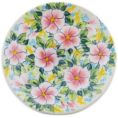 Polish Pottery Plate 7&quot; Vibrant Vinca UNIKAT