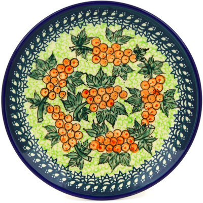 Polish Pottery Plate 7&quot; Vineyard Grapes UNIKAT