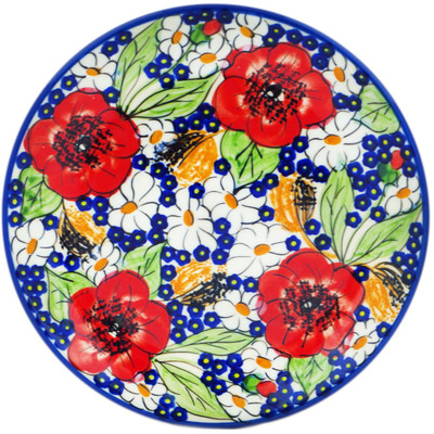 Polish Pottery Plate 7&quot; Vivid Garden UNIKAT