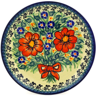 Polish Pottery Plate 7&quot; Wild Bouquet UNIKAT