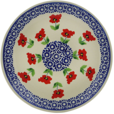 Polish Pottery Plate 7&quot; Wind-blown Poppies