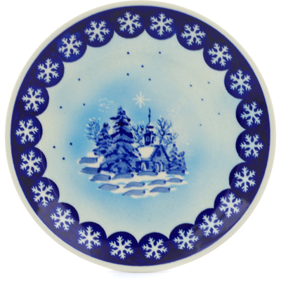 Polish Pottery Plate 7&quot; Winter Chapel