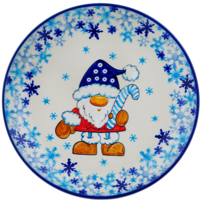 Polish Pottery Plate 7&quot; Winter Peacock Hat