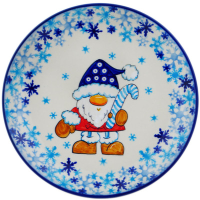 Polish Pottery Plate 7&quot; Winter Peacock Hat UNIKAT