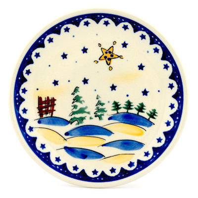 Polish Pottery Plate 7&quot; Winter Wonderland
