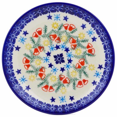 Polish Pottery Plate 7&quot; Wreath Of Bells