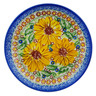Polish Pottery Plate 7&quot; Yellow Petal Bliss UNIKAT