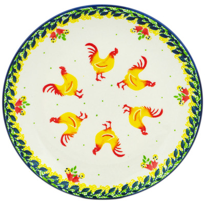 Polish Pottery Plate 7&quot; Yellow Rooster