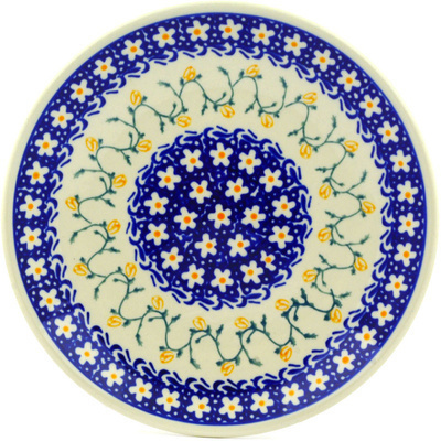 Polish Pottery Plate 7&quot; Yellow Rose