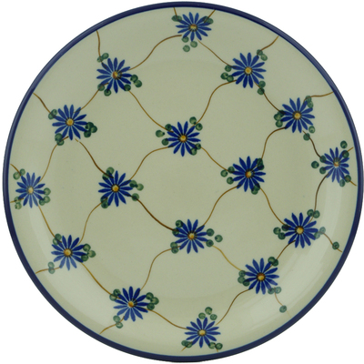 Polish Pottery Plate 8&quot; Aster Trellis