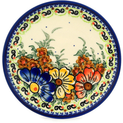 Polish Pottery Plate 8&quot; Autumn Garden UNIKAT