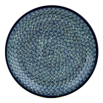 Polish Pottery Plate 8&quot; Baltic Blue