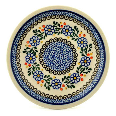 Polish Pottery Plate 8&quot; Berries And Daisies