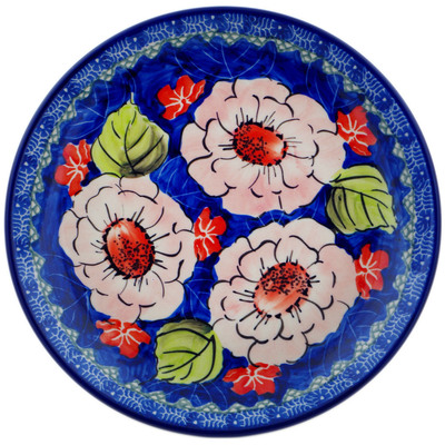 Polish Pottery Plate 8&quot; Blossoming Petals UNIKAT