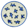 Polish Pottery Plate 8&quot; Blue Berry Special UNIKAT