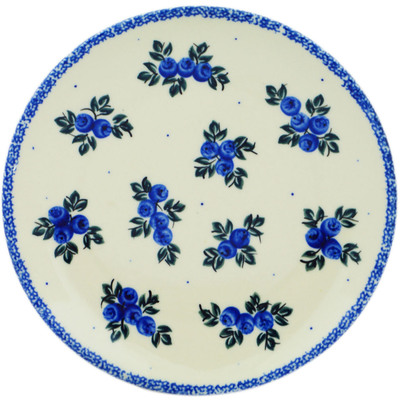 Polish Pottery Plate 8&quot; Blue Berry Special UNIKAT