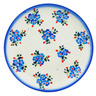 Polish Pottery Plate 8&quot; Blue Bunches UNIKAT