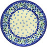 Polish Pottery Plate 8&quot; Blue Daisy Garland