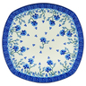 Polish Pottery Plate 8&quot; Blue Grapevine