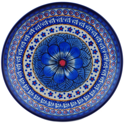 Polish Pottery Plate 8&quot; Blue Heaven