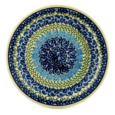 Polish Pottery Plate 8&quot; Blue Passion
