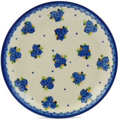 Polish Pottery Plate 8&quot; Blueberry Cluster