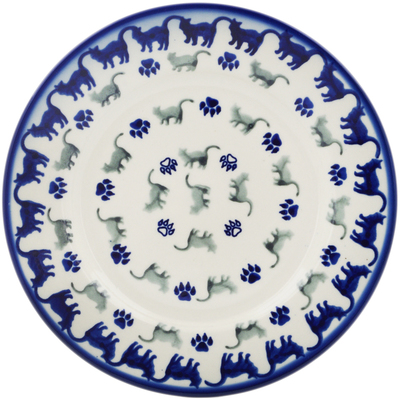 Polish Pottery Plate 8&quot; Boo Boo Kitty Paws
