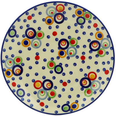 Polish Pottery Plate 8&quot; Bubble Machine UNIKAT