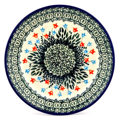 Polish Pottery Plate 8&quot; Dancing Tulips