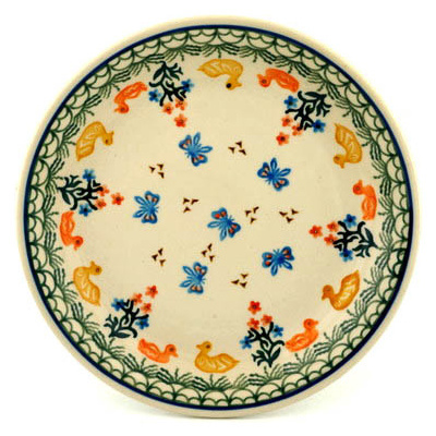 Polish Pottery Plate 8&quot; Duck Duck Goose