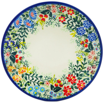Polish Pottery Plate 8&quot; Floral Abundance UNIKAT