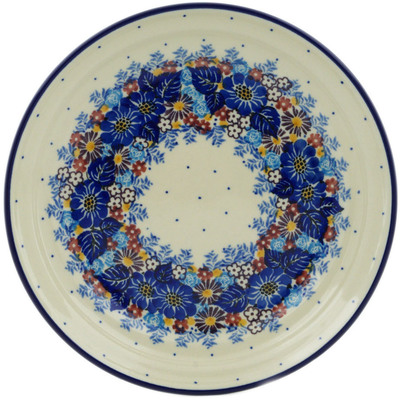 Polish Pottery Plate 8&quot; Flower Wreath UNIKAT