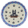 Polish Pottery Plate 8&quot; German Sheppard Smiles UNIKAT