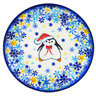 Polish Pottery Plate 8&quot; Joyful Penguin