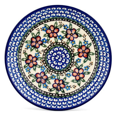 Polish Pottery Plate 8&quot; Lancaster Rose