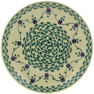 Polish Pottery Plate 8&quot; Lucky Blue Clover