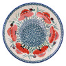 Polish Pottery Plate 8&quot; Lucky Ladybugs UNIKAT