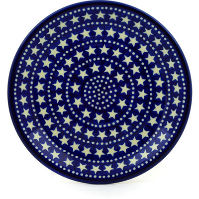 Polish Pottery Plate 8&quot; Midnight Stars