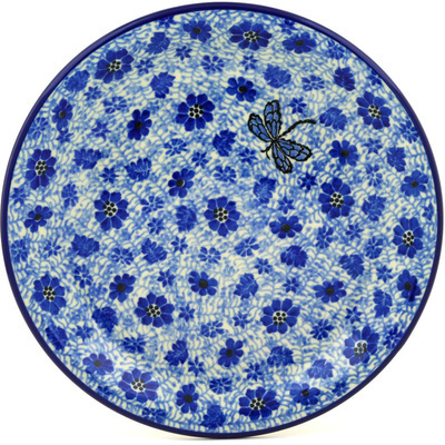 Polish Pottery Plate 8&quot; Misty Dragonfly