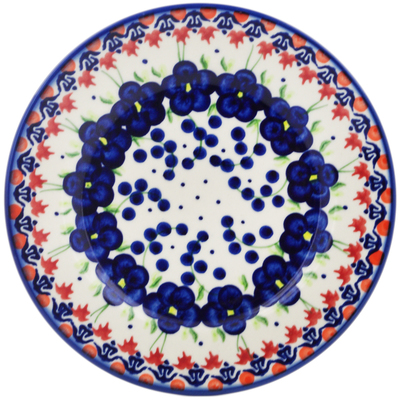 Polish Pottery Plate 8&quot; Passion Poppy