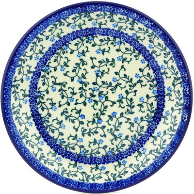 Polish Pottery Plate 8&quot; Petite Blue Vine