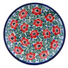 Polish Pottery Plate 8&quot; Poppies Meadow UNIKAT