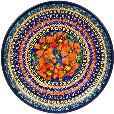 Polish Pottery Plate 8&quot; Poppies UNIKAT