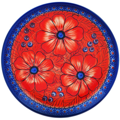 Polish Pottery Plate 8&quot; Red Hot Summer